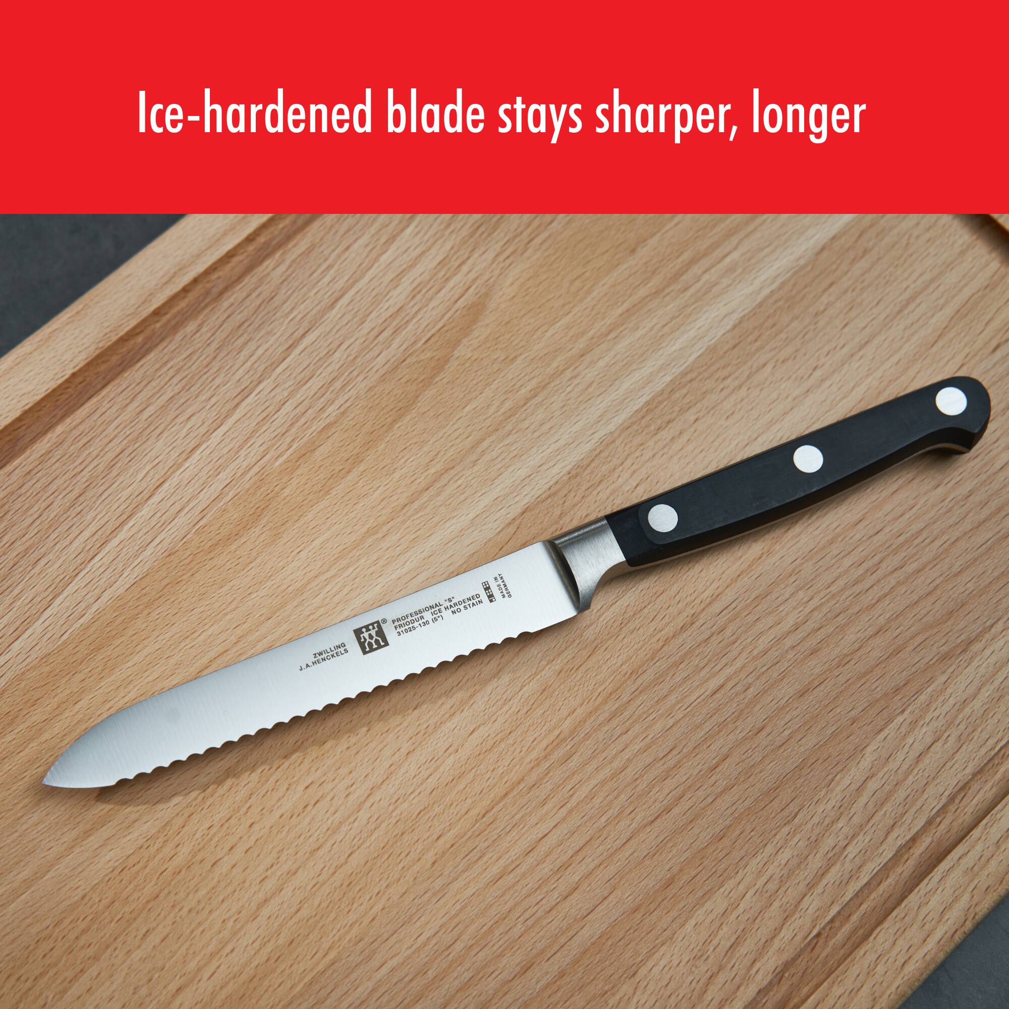 Ice-hardened blade stays sharper, longer