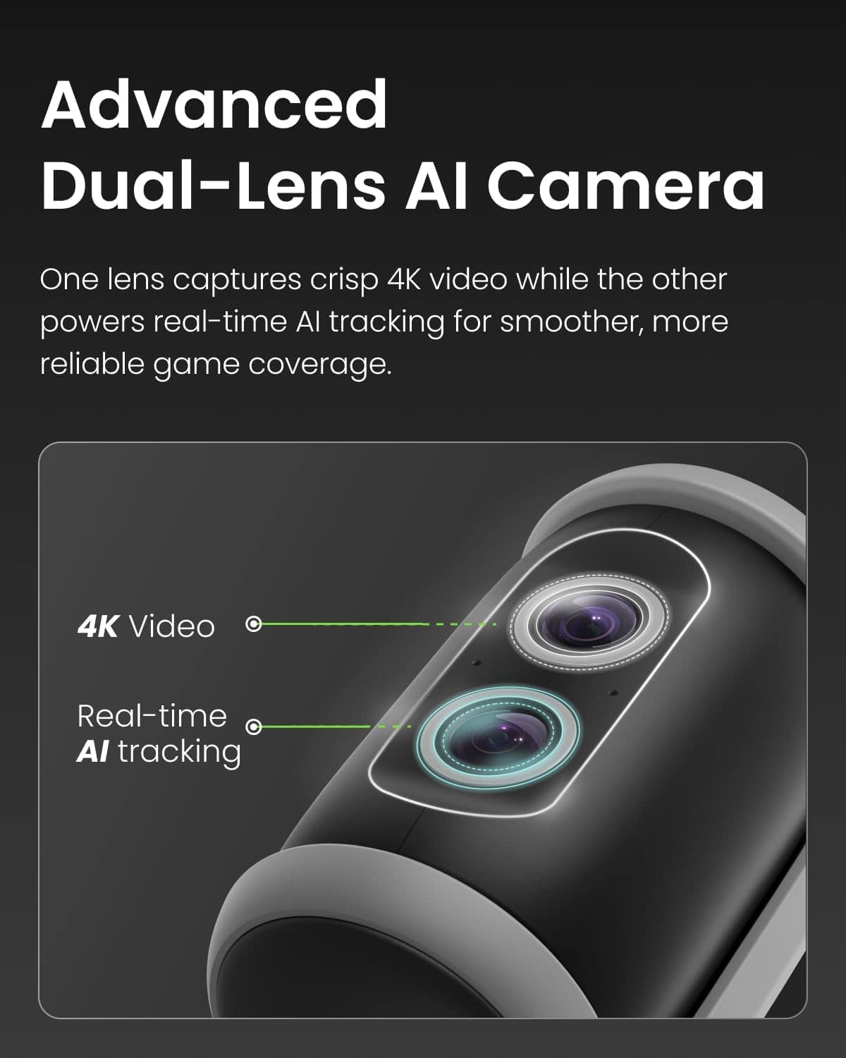 XbotGo Falcon AI Sports Camera, 4K Auto Tracking Action Cam for