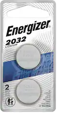 Front. Energizer - 2032 Batteries (2 Pack), 3V Lithium Coin Batteries - Silver.