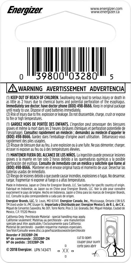 Alt View 1. Energizer - 2032 Batteries (2 Pack), 3V Lithium Coin Batteries - Silver.