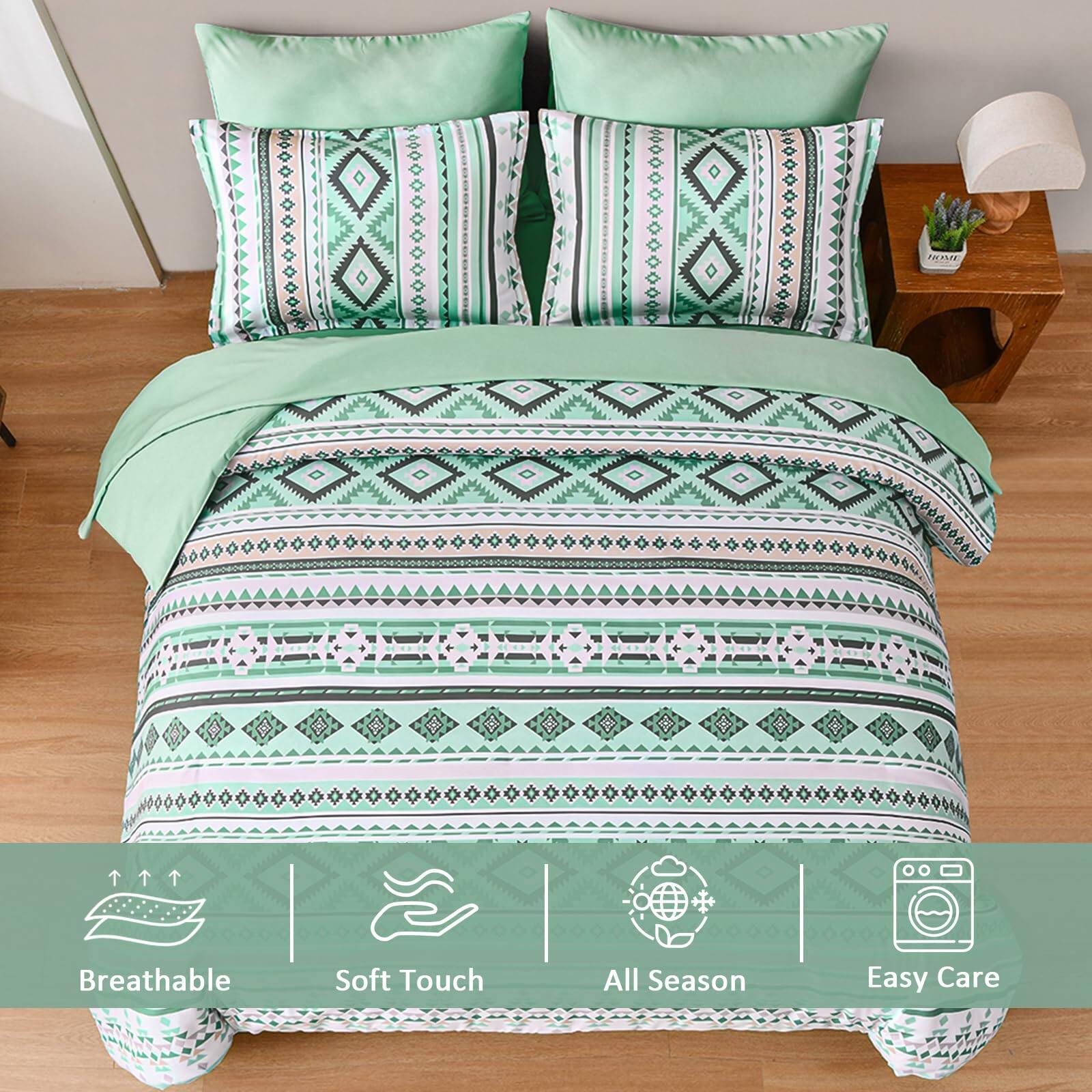PO3TICJUNKI3 Boho Bed In A Bag 7 Pieces Comforter Set Aztec Striped ...