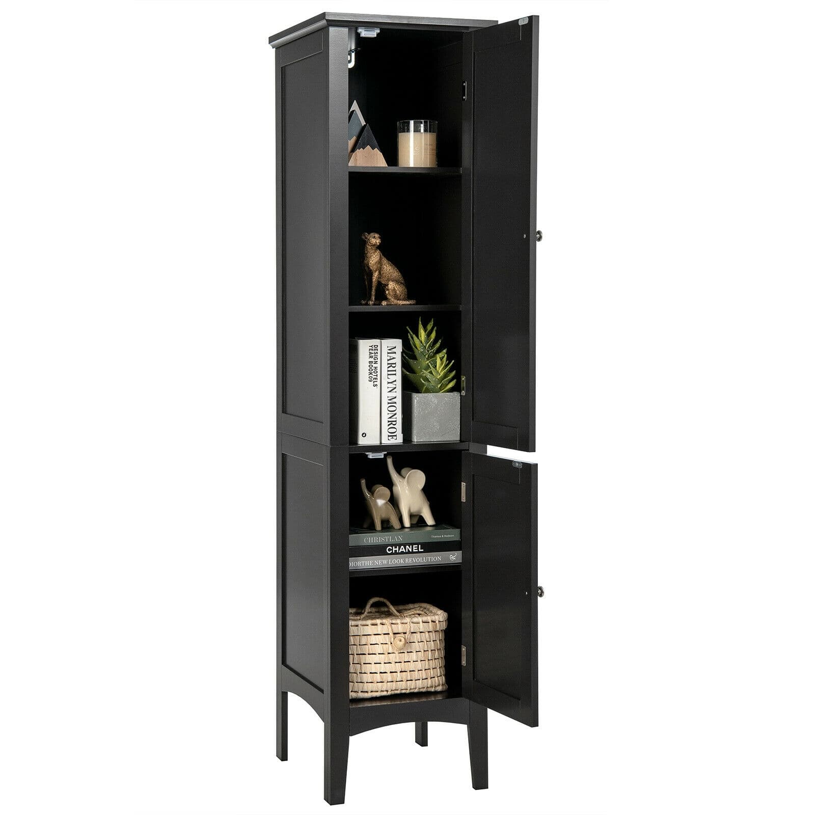 Ecooso - Freestanding Storage Cabinet for Bathroom, Kitchen, and Living Room - Black