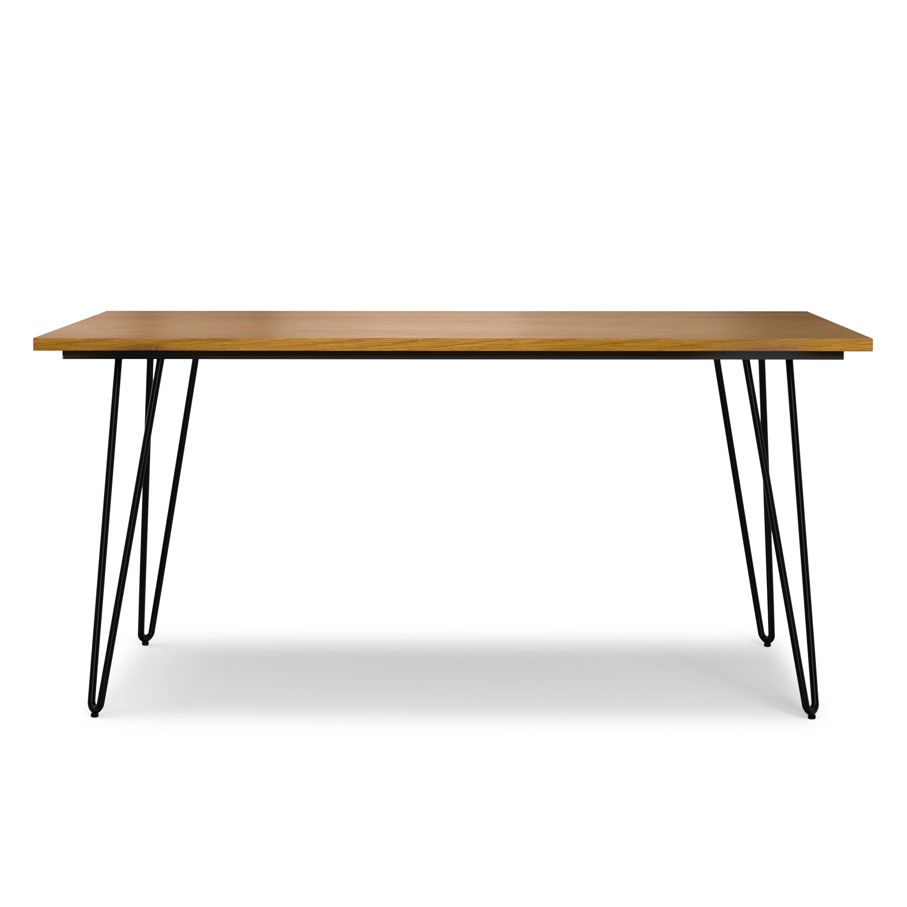Left. Simpli Home - Hunter 66 inch x 40 inch Rectangle Industrial Dining Table in Oak - Oak.