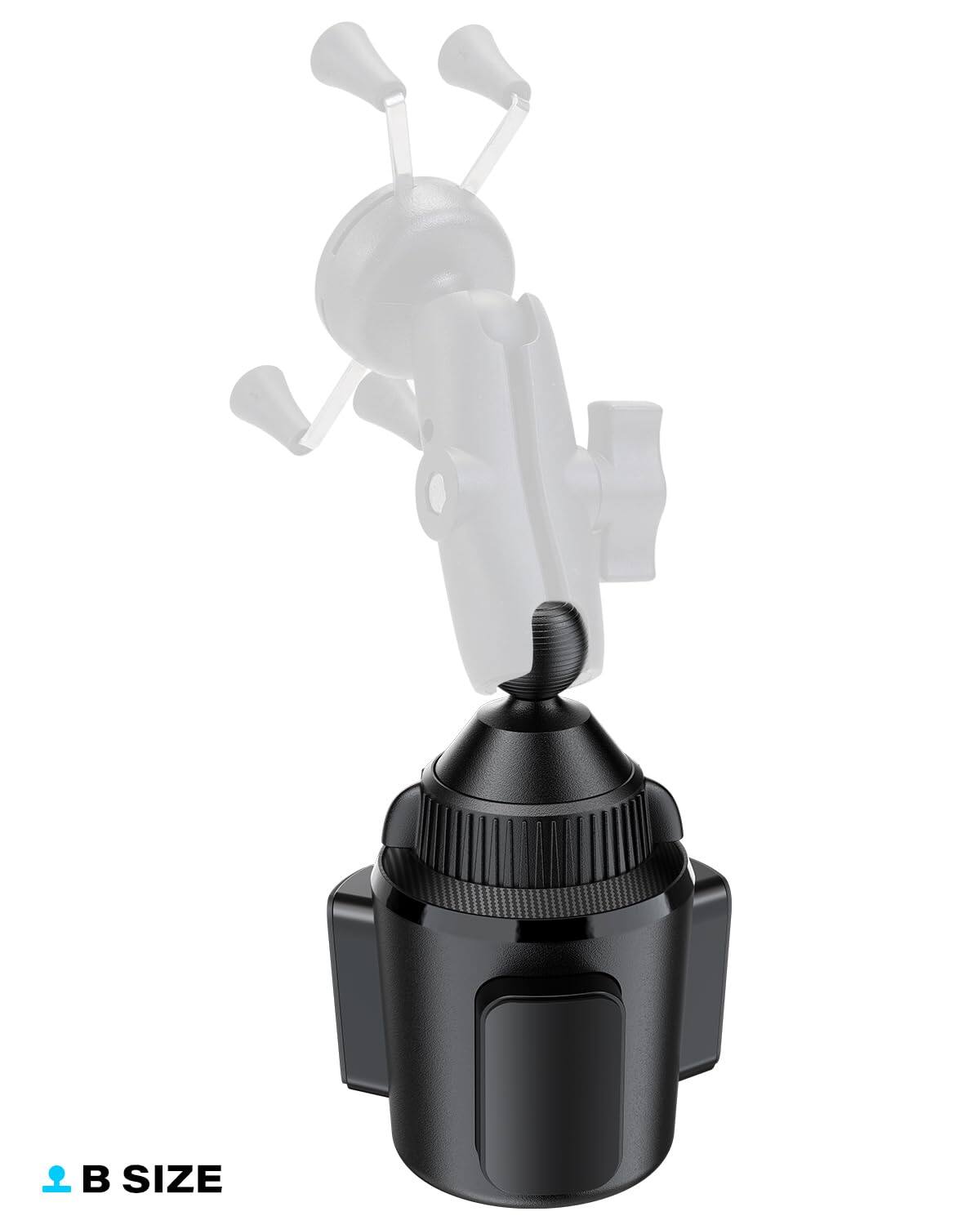 Left. METALTON - Cup Holder Base With 1 Ball Heavy duty Expandable Mount Compatible B Size Double Socket Arms Fits 3 To 4 Ho... - Default.