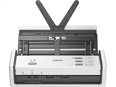 Front. Brother - ADS-1350W Duplex Portable Document Scanner - White/Black.