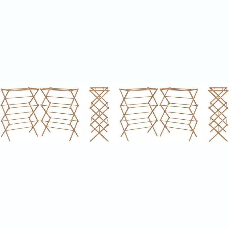 Alt View 1. Home It - Wooden Clothes Drying Rack - Hang Rack for Clothes - Laundry Rack for Clothing Drying Natural - Natural.