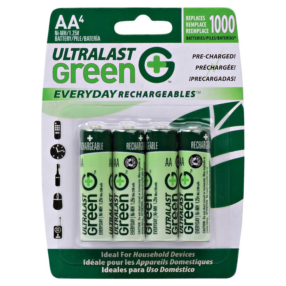 UltraLast - Everyday Rechargeablesâ„¢ Rechargeable AA Batteries (4-Pack) was $23.95 now $12.99 (46.0% off)
