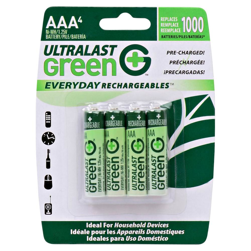 16x Piles AAA R3 950mAh Ni-MH Batteries rechargeables Green Cell - Green  Cell
