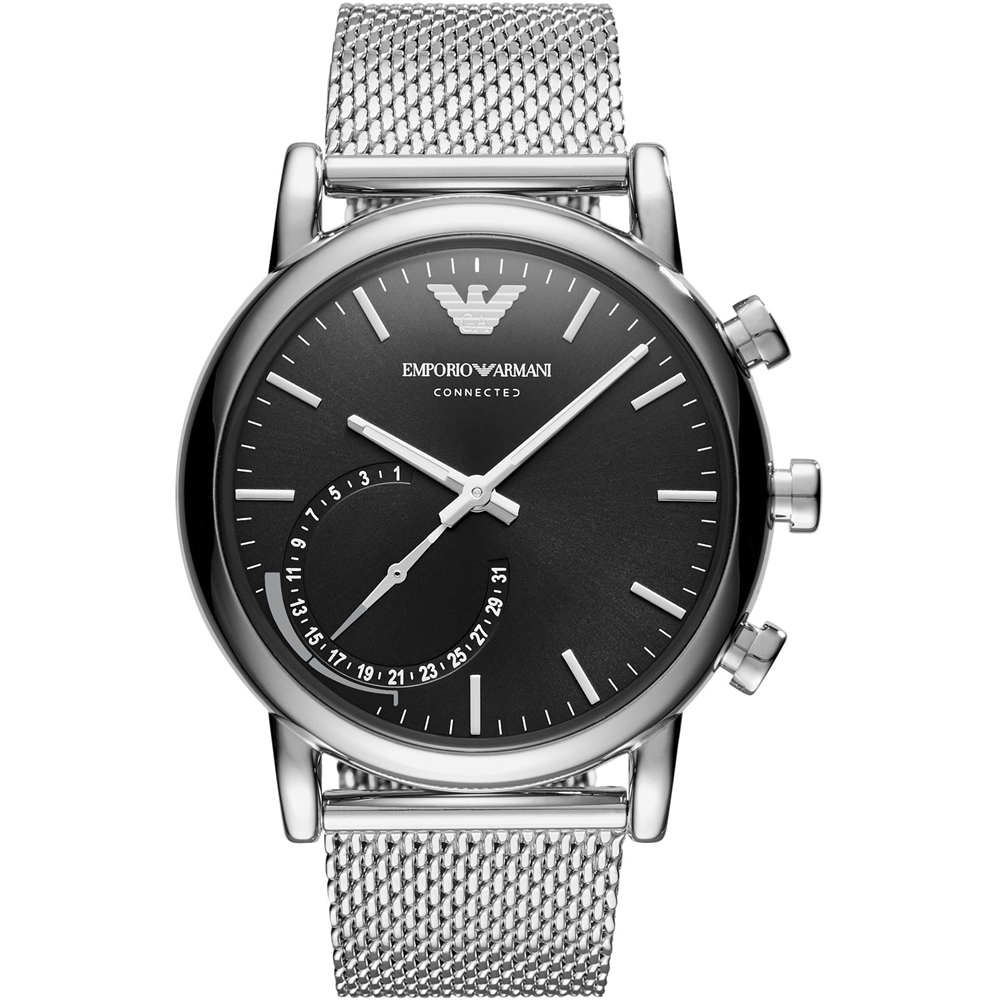 Best Buy: Emporio Armani Connected Hybrid Smartwatch 43mm Stainless Steel  Silver ART3007