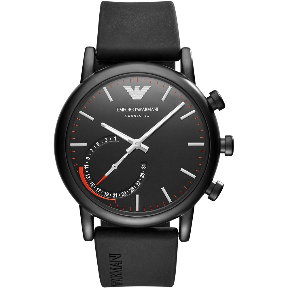 Best Buy: Emporio Armani Connected Hybrid Smartwatch 43mm Stainless Steel  Black ART3010