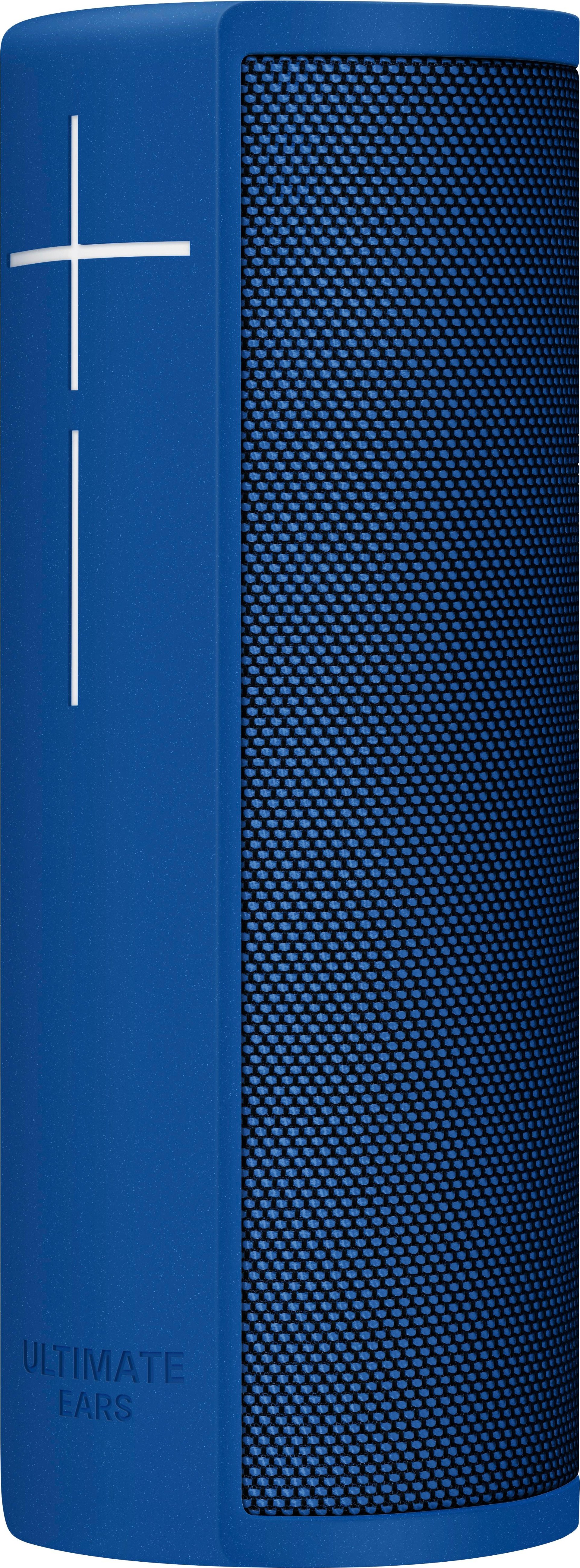 Left View: Ultimate Ears - MEGABLAST Smart Portable Wi-Fi and Bluetooth Speaker with Alexa - Blue steel