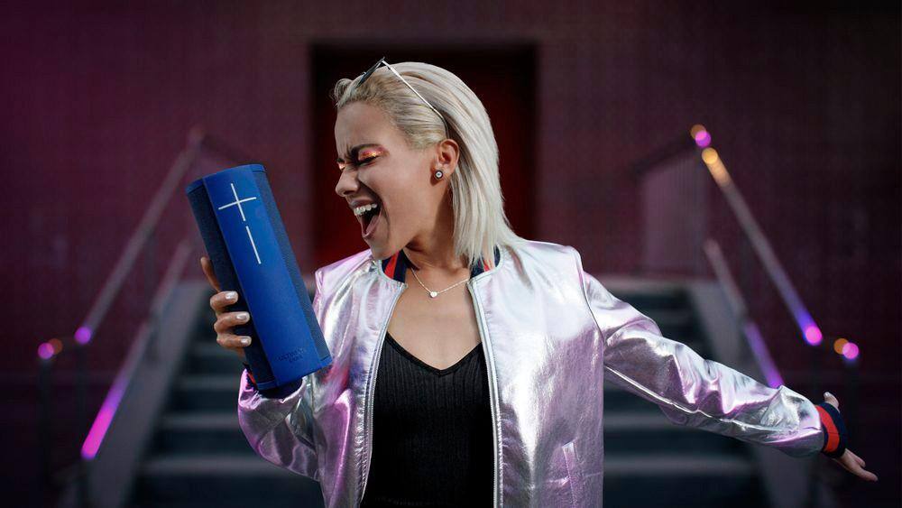 Alt View 19. Ultimate Ears - MEGABLAST Smart Portable Wi-Fi and Bluetooth Speaker with Alexa - Graphite.