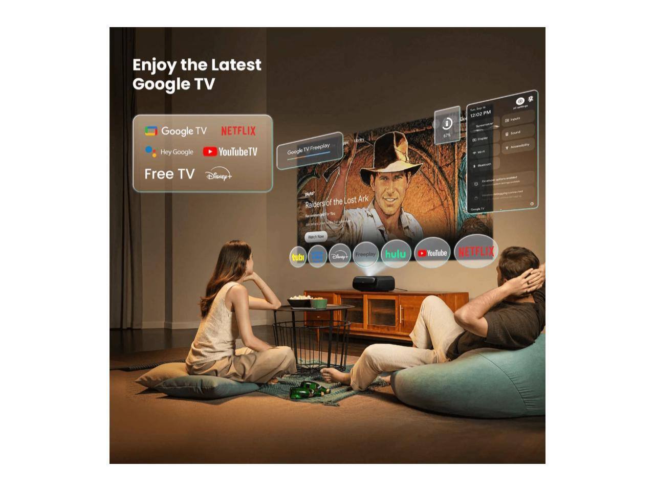 Enjoy the Latest Google TV

Google TV
NETFLIX
YouTube TV
Free TV
Disney+
Google TV Freplay
tubi
Disney+
Freeplay
hulu
YouTube
NETFLIX