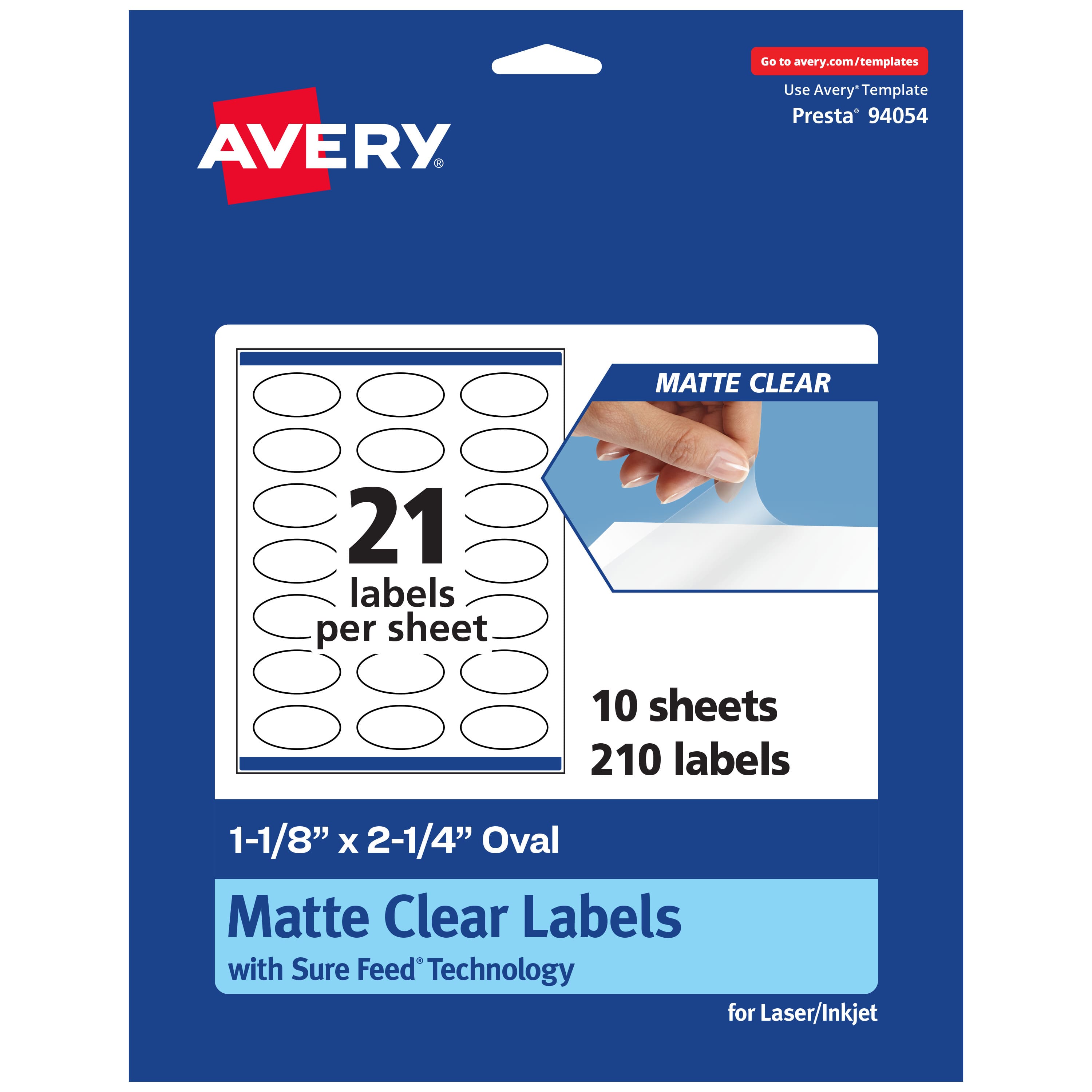 "Avery - Matte Oval Labels, 1-1/8"" x 2-1/4"", 210 Total - Clear" price history on PriceWatchPro