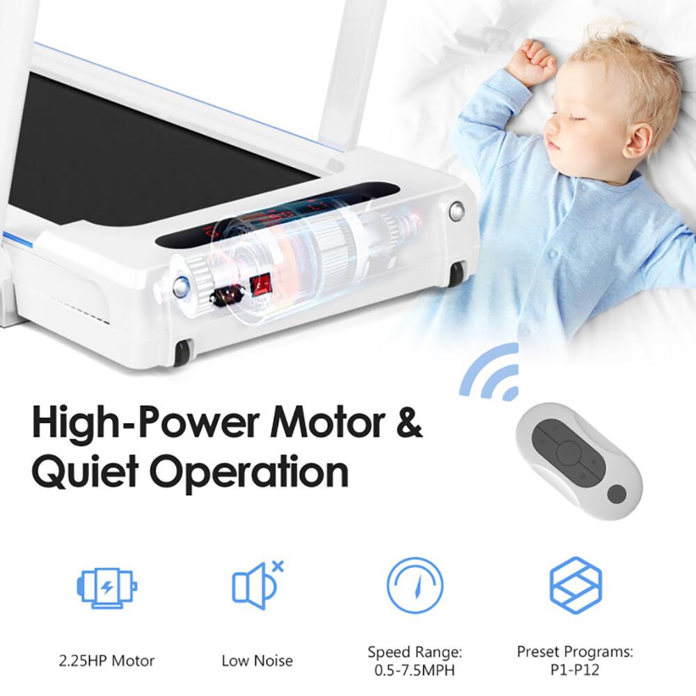 High-Power Motor & Quiet Operation  
2.25HP Motor  
Low Noise  
Speed Range: 0.5-7.5MPH  
Preset Programs: P1-P12