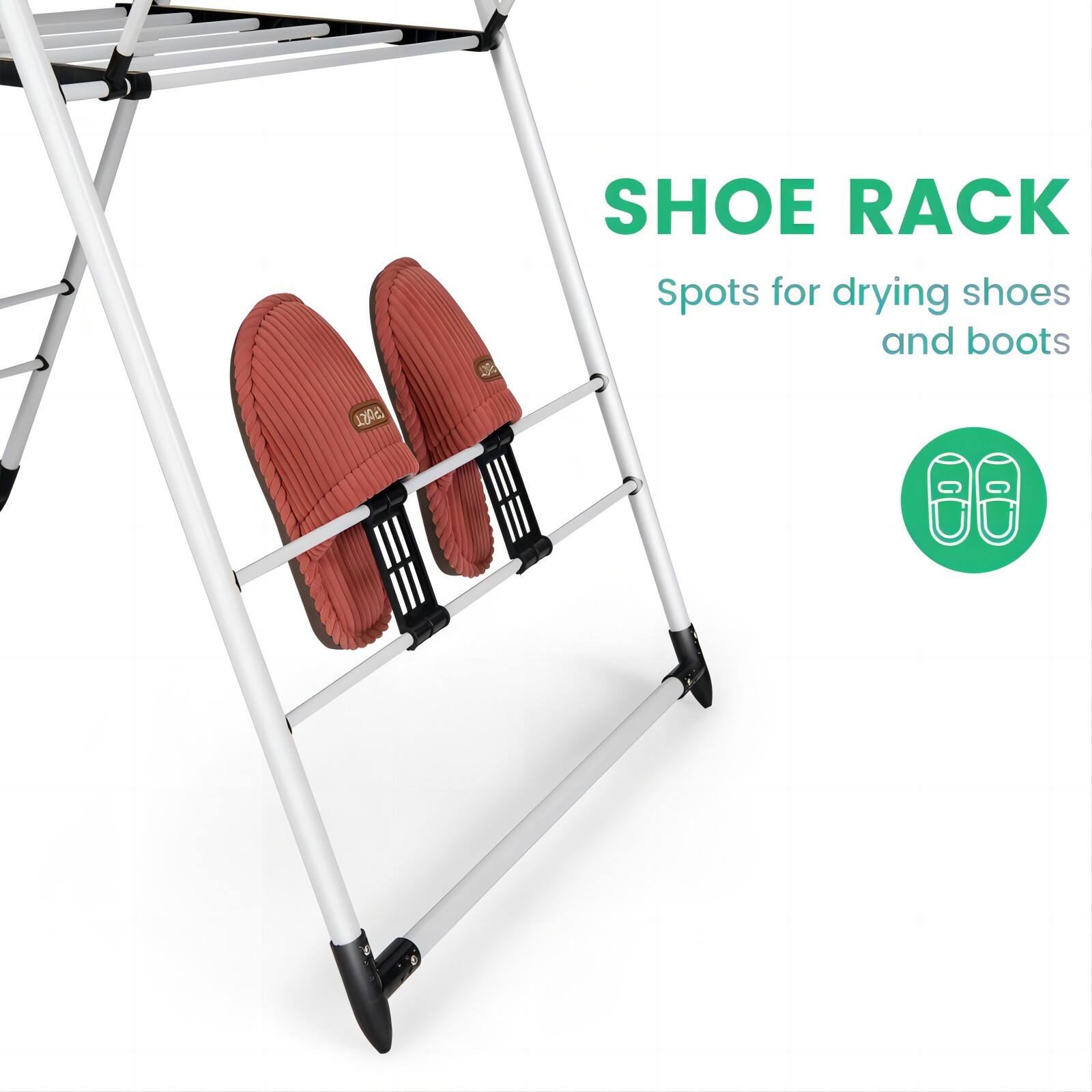 SHOE RACK  
Spots for drying shoes and boots