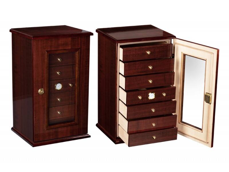 Prestige - Chalons Humidor - Rich High Gloss Cherry Wood Finish