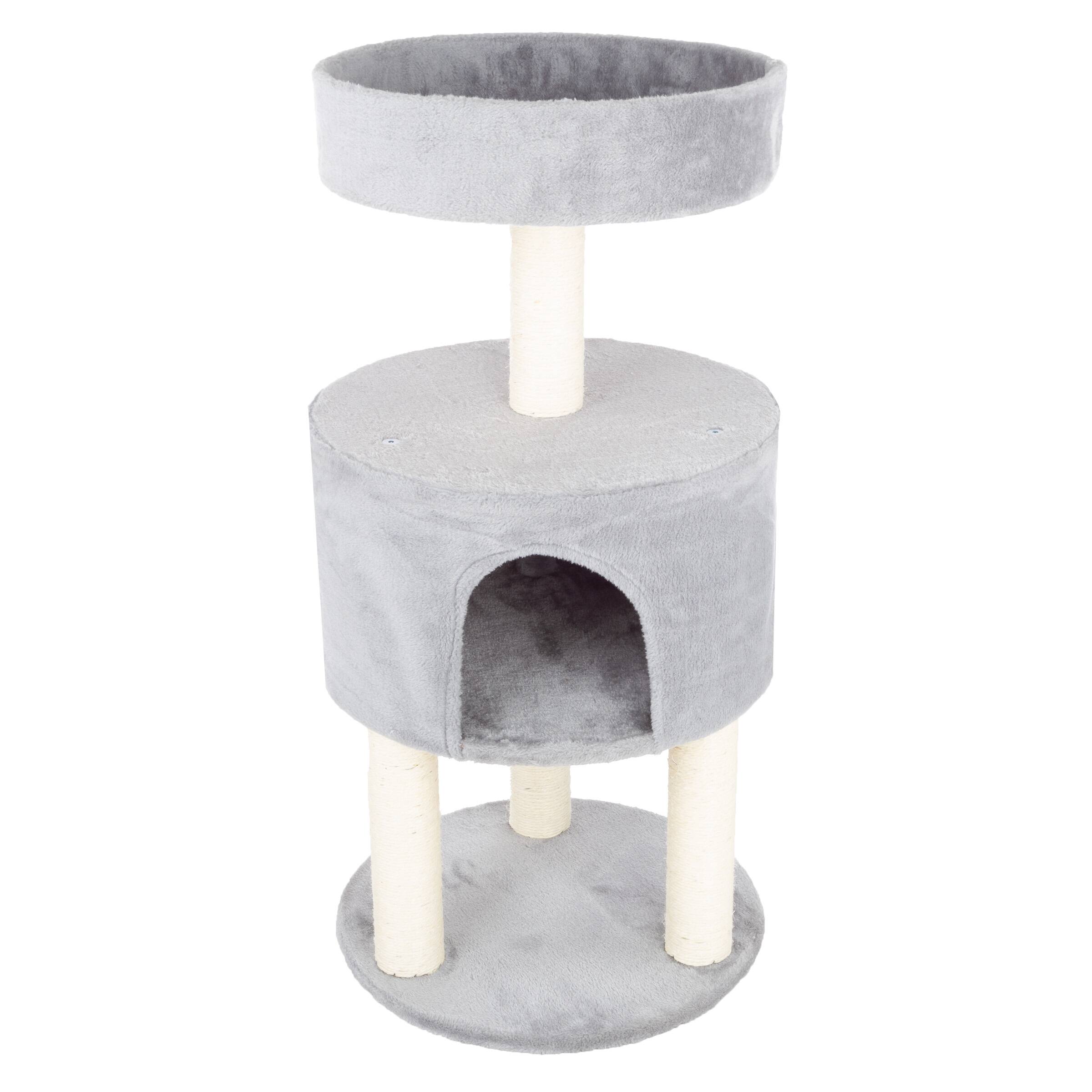 Alt View 5. PetMaker - 4-Tier Round Cat Tower Large Kitty Condo, Napping Perch, and 4 Sisal Rope Scratching Posts Cat Tree for Indoor Cats - Gray.