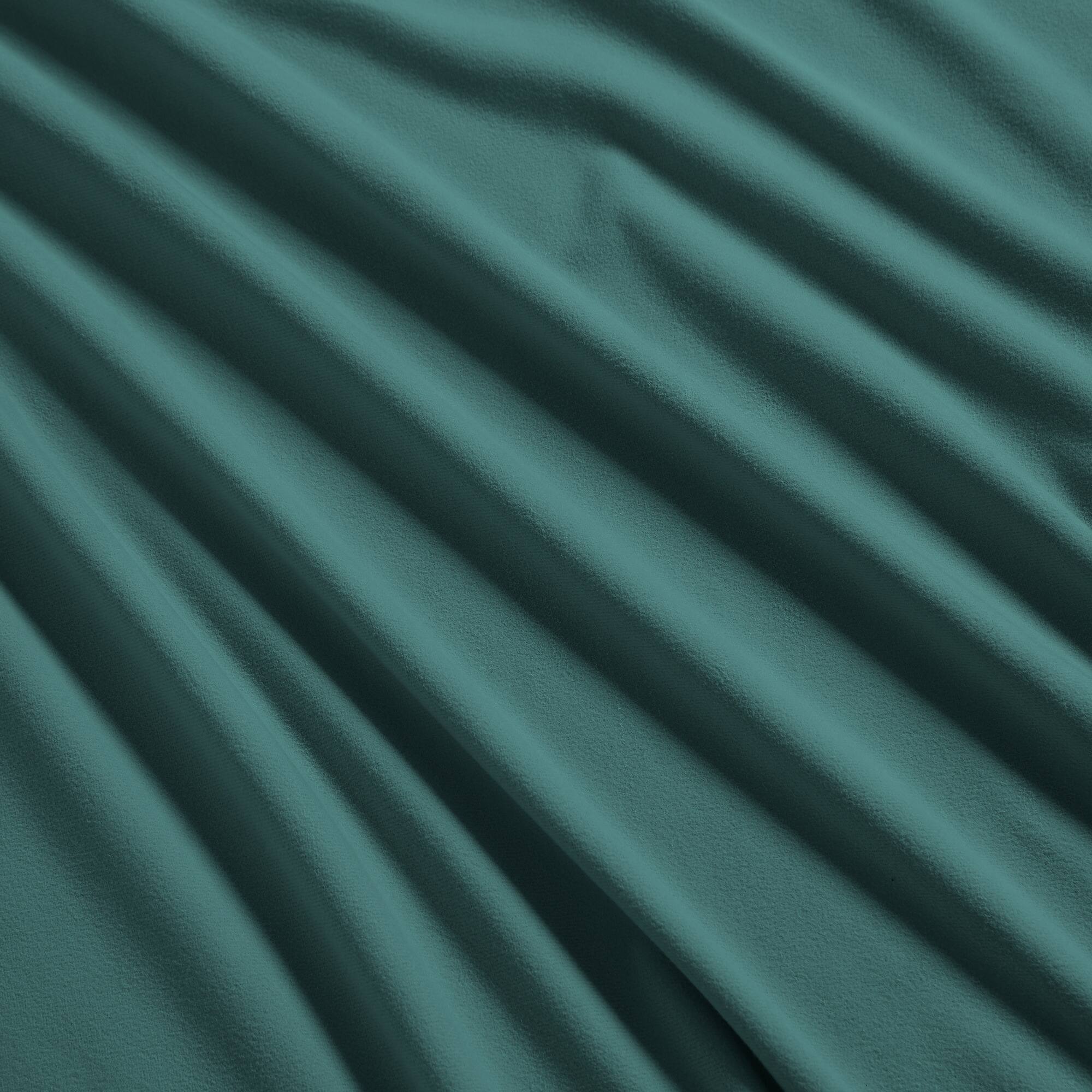 Back. Sweet Home Collection - Solid Flannel Fitted Sheet, Bottom Sheets with Built in Sheet Straps, King - Teal.