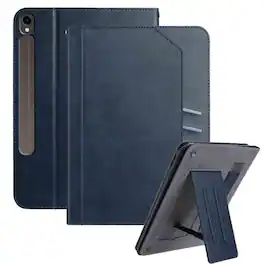 Dteck - Retro PU Leather Folio Case for Samsung Galaxy Tab S10 FE & S9 FE 10.9" 2025&2023 (SM-X520/X510),Shockproof Flip Cover - Darkblue