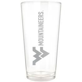 Great American Products - West Virginia Mountaineers Etched 16oz. Vertical Rally Cry Pint Glass - Multicolor