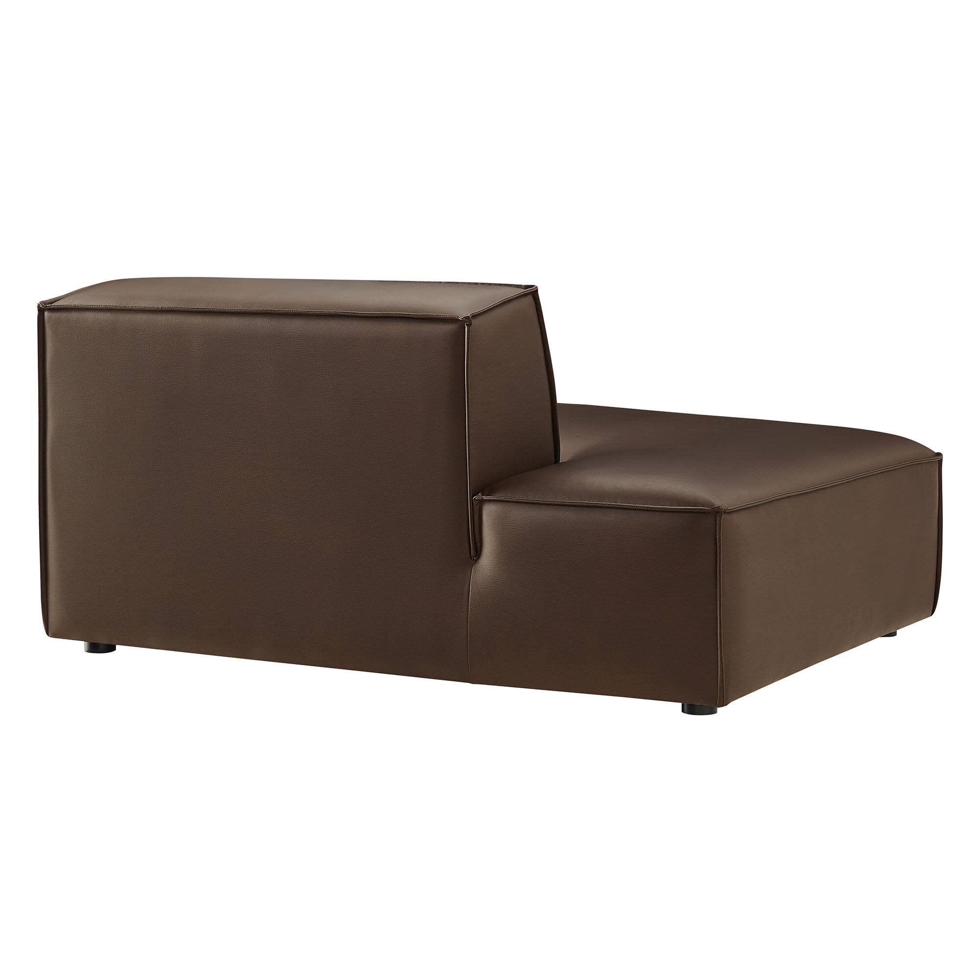 Alt View 4. Modway - Restore Vegan Leather Left-Facing Armless Modular Chaise by Modway - Espresso.