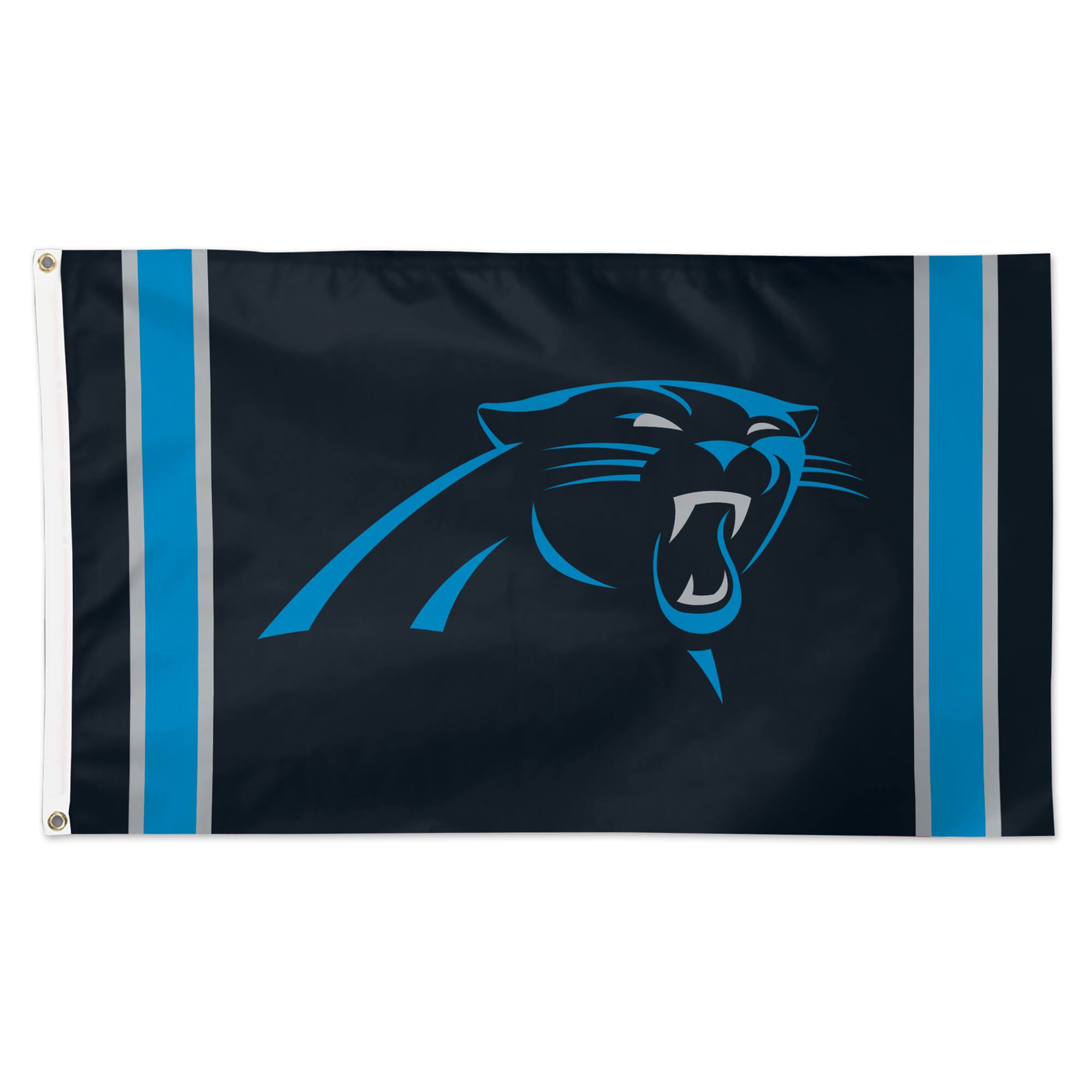 Front. WinCraft - Carolina Panthers 3' x 5' Vertical Stripes Deluxe Single-Sided Flag - Multicolor.