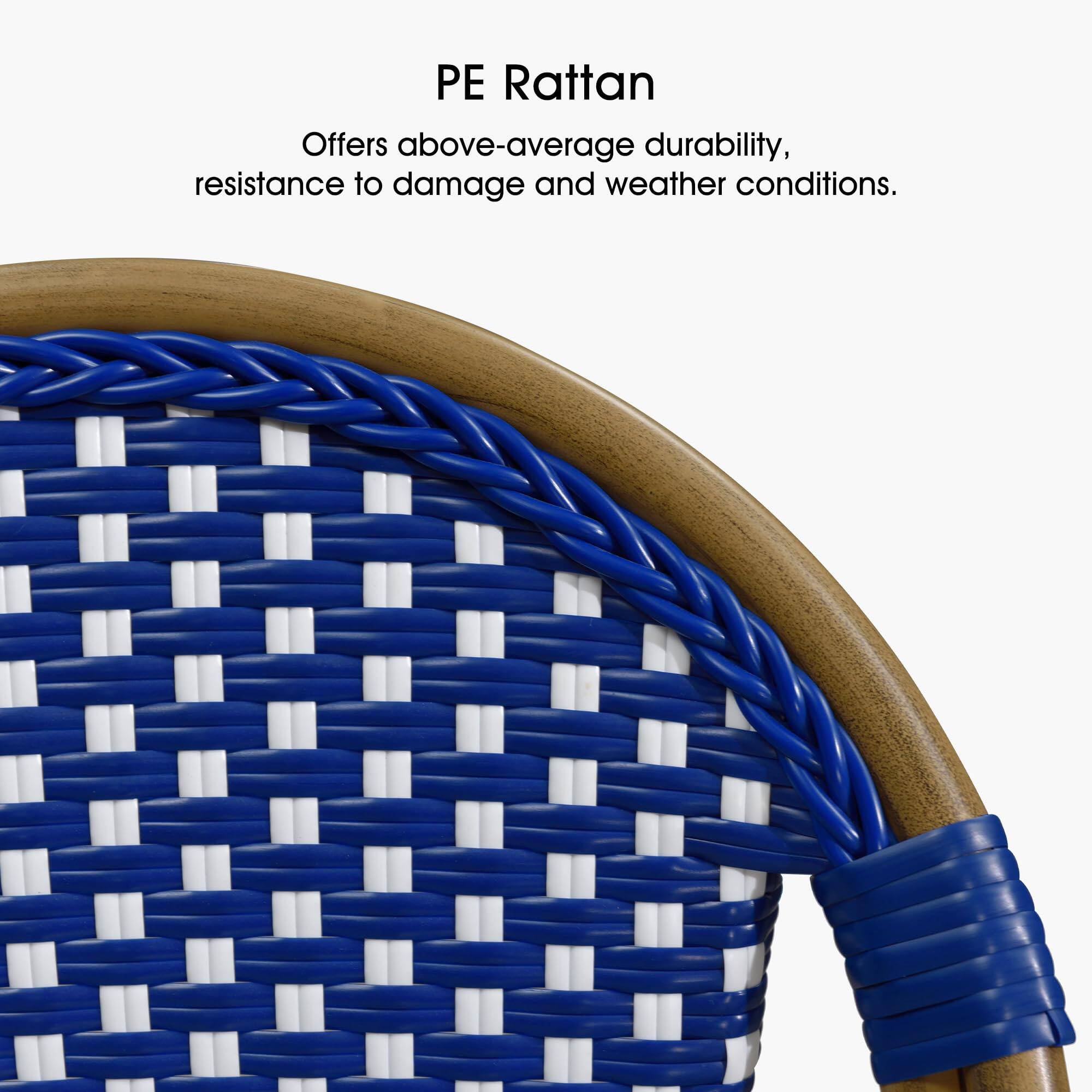 PE Rattan  
Offers above-average durability, resistance to damage and weather conditions.