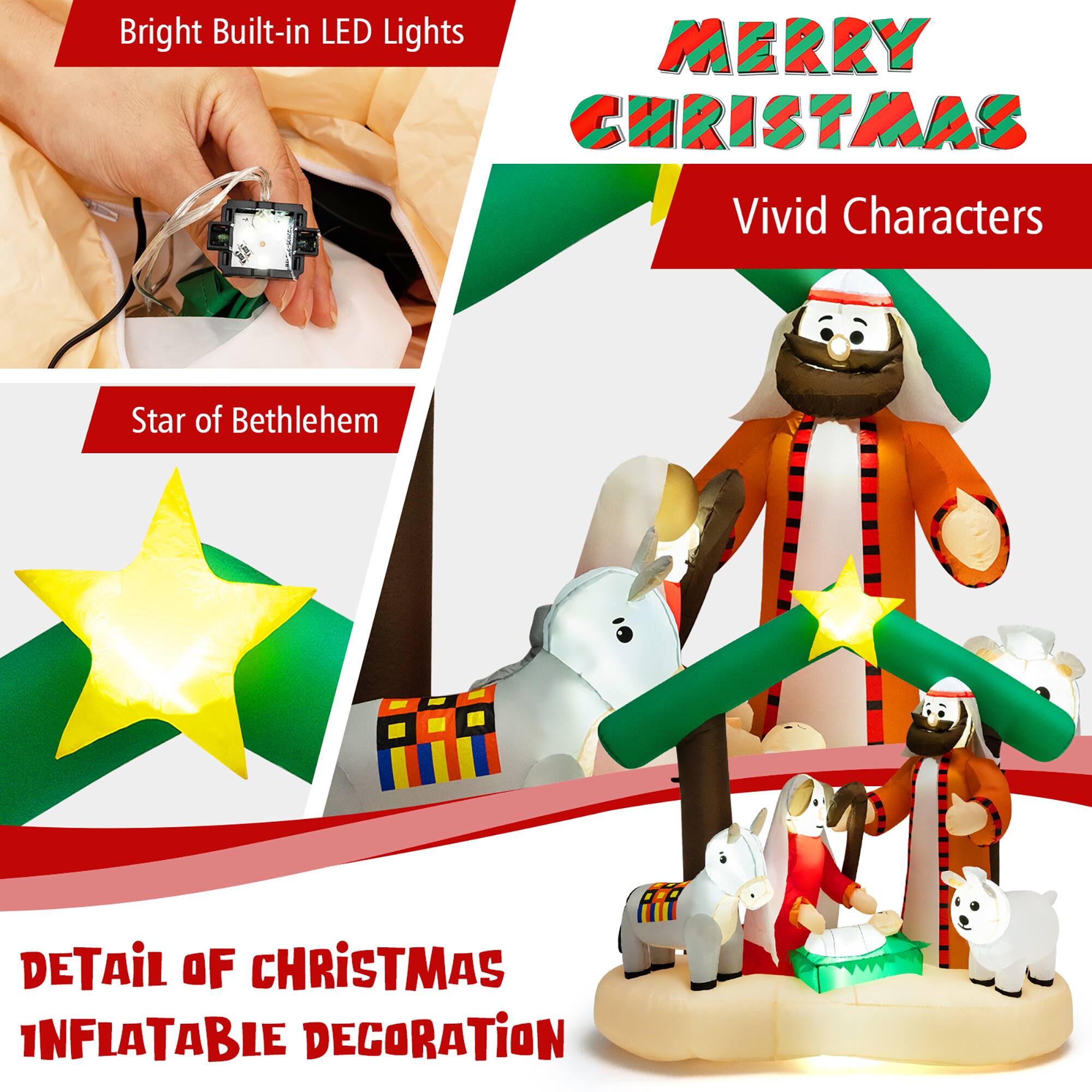 Merry Christmas Vivid Characters Detail of Christmas Inflatable Decoration