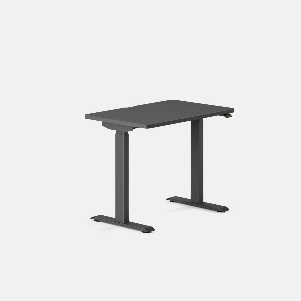 Angle. Branch Furniture - Duo Standing Desk 36" – Adjustable Desk with OLED Control Panel, Frameless Design & Compact Footprint - Charcoal / Charcoal.