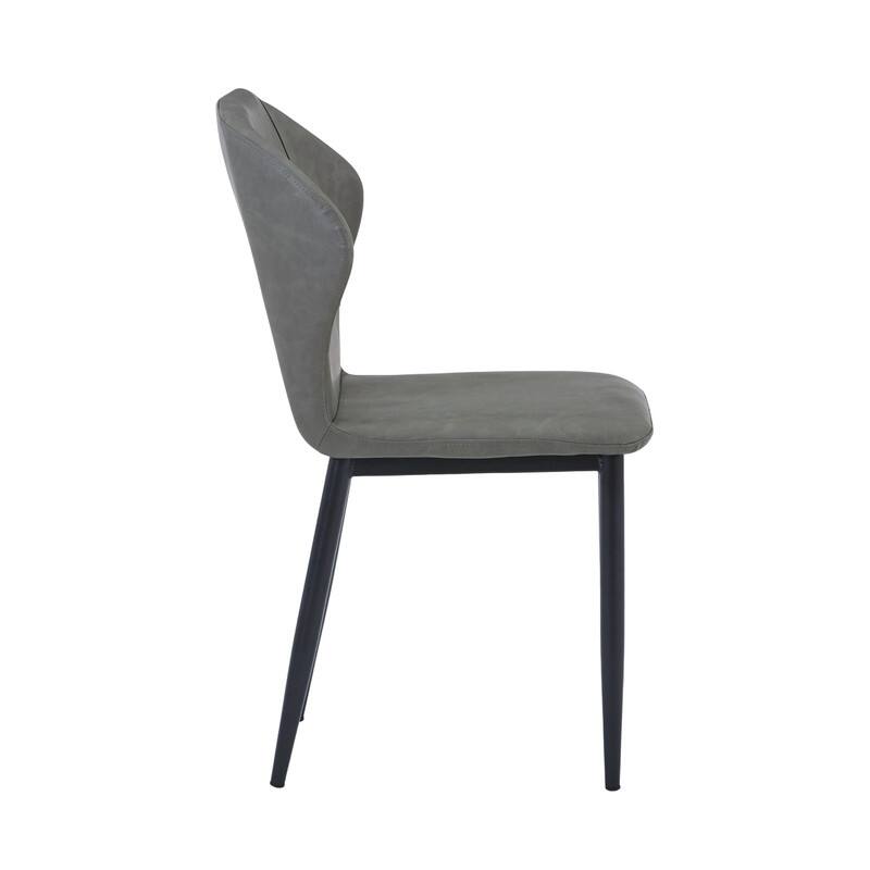 Alt View 6. LeisureMod - Mosaic Modern Fabric Upholstered Side Dining Chair with Accent Diamond Stitched Backrest and Metal Legs - Olive Green.
