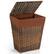 Front. Costway - Handwoven Laundry Hamper Foldable w/Removable Liner, Lid & Handles Brown - Brown.