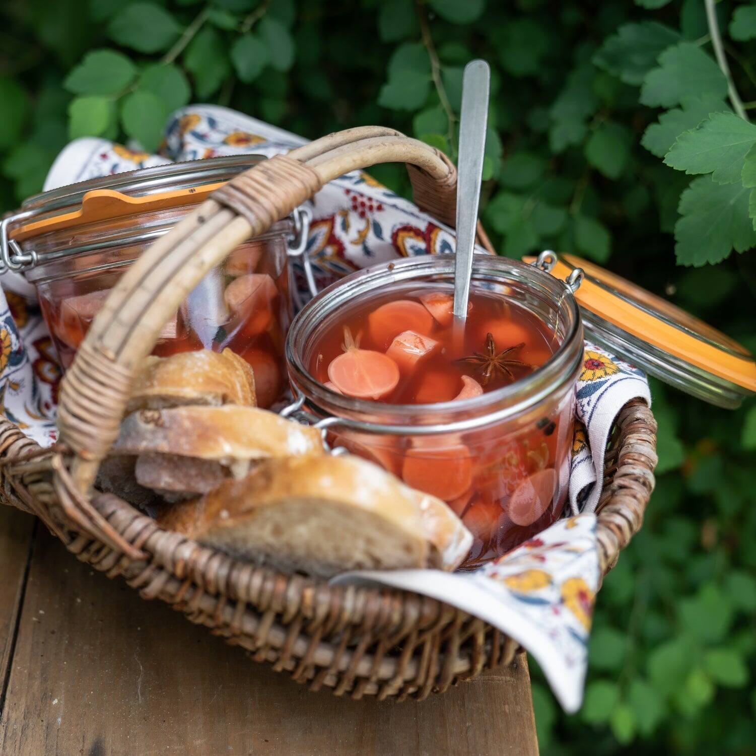 Alt View 2. Le Parfait - Super Terrine - 500ml French Glass Canning Jar w/Straight Body, Airtight Rubber Seal & Glass Lid, 16oz/Pint (Pack of 4).