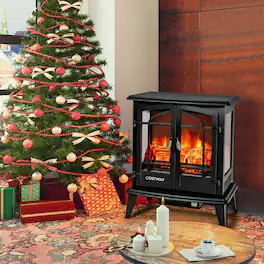Boyel Living - 25 Inch Freestanding Electric Fireplace Heater with Realistic Flame effect