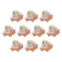 Unique Bargains - 10pcs Keyboard Switches (3-Pin 70gf) Dustproof Pre-Lubed Tactile Linear Switch Replacement for MX Mechanical Keyboard - Light Brown