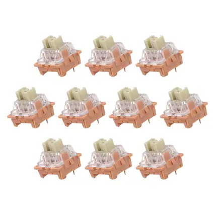 Front. Unique Bargains - 10pcs Keyboard Switches (3-Pin 70gf) Dustproof Pre-Lubed Tactile Linear Switch Replacement for MX Mechanical Keyboard - Light Brown.