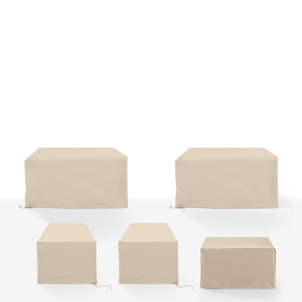 Alt View 2. Crosley Furniture - 5Pc Outdoor Furniture Cover Set - Tan.