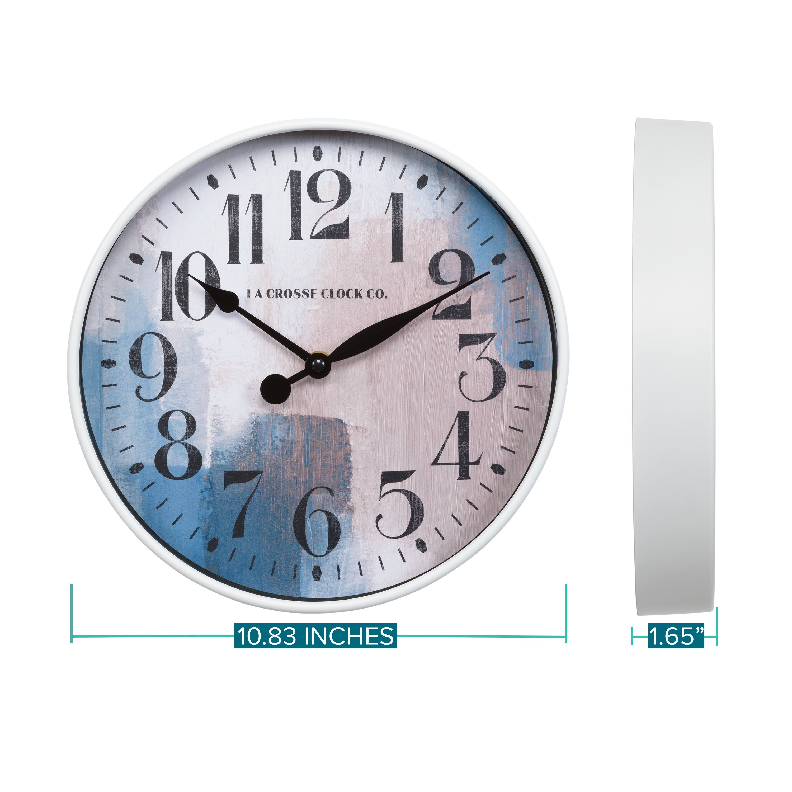 11 12 1 10 LA CROSSE CLOCK CO. 9 2 8 3 7 4 6 5 10.83 INCHES 1.65"