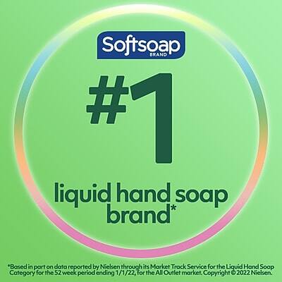Softsoap BRAND #1 liquid hand soap brand*  
*Based in part on data reported by Nielsen through its Market Track Service for the Liquid Hand Soap Category for the 52 week period ending 1/1/22, for the All Outlet market. Copyright © 2022 Nielsen.