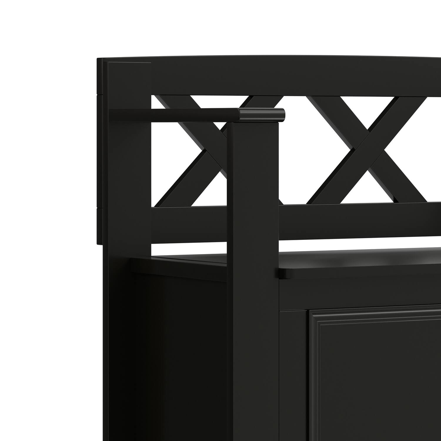 Alt View 4. Simpli Home - Amherst Solid Wood 36 inch Wide Transitional Entryway Storage Bench in Black - Black.