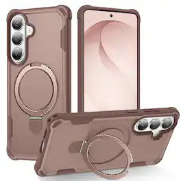 Dteck - Rugged Mag Safe Case for Samsung Galaxy S26,Mag Safe Compatible,Bulit in Magnetic Metal Stand PC+TPU Shockproof Cover - Desertgold