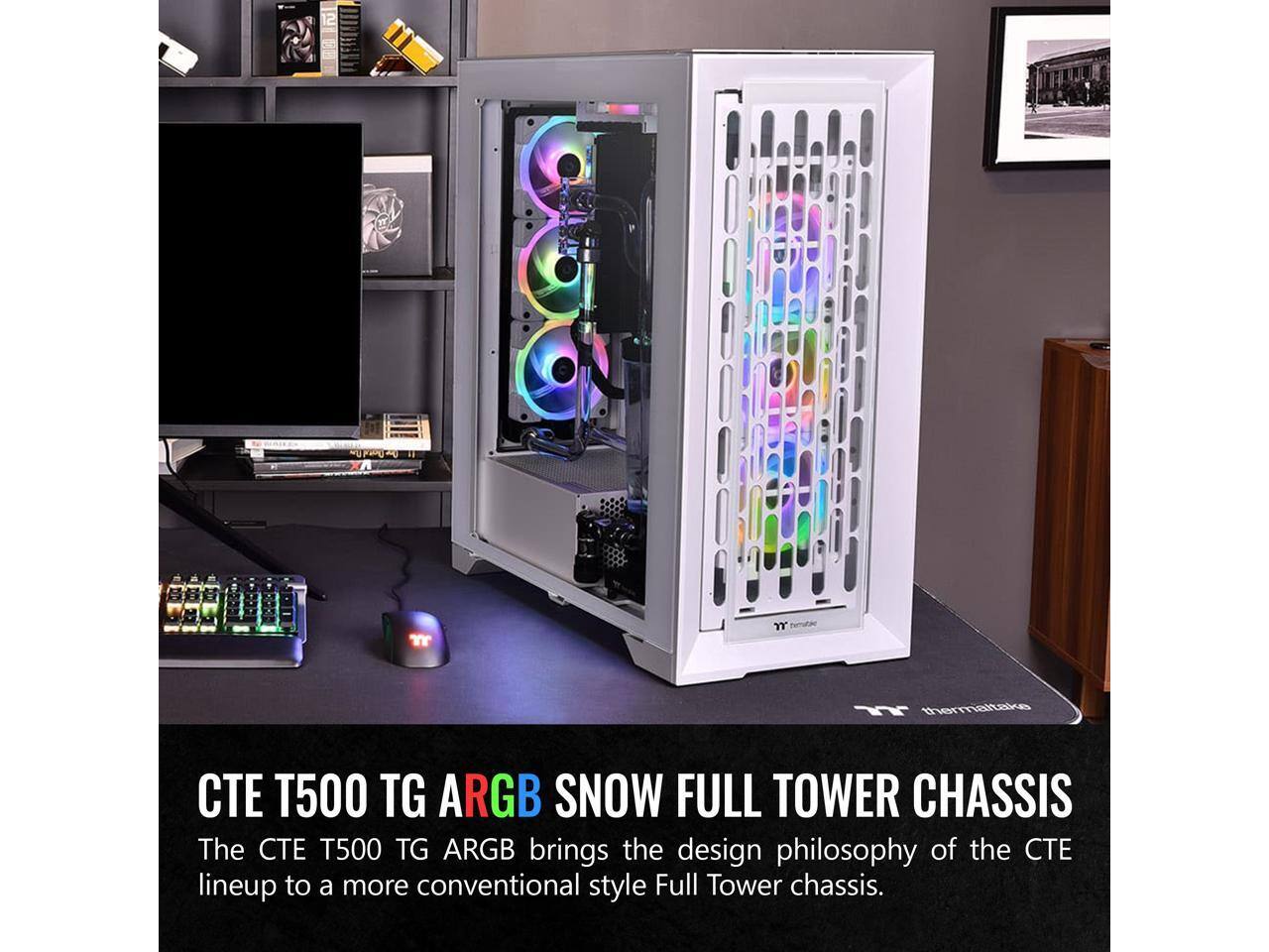 CTE T500 TG ARGB SNOW FULL TOWER CHASSIS

The CTE T500 TG ARGB brings the design philosophy of the CTE lineup to a more conventional style Full Tower chassis.