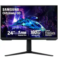 Samsung - Odyssey G30D 24" LED AMD FreeSync Premium 180Hz 1ms Gaming Monitor (DisplayPort, HDMI) - Black - Front_Zoom