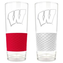 Great American Products - Wisconsin Badgers 22oz. Logo Score Pint Glass Two-Piece Set - Multicolor