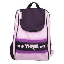 Front Large. Three - Picnic Stripe Backpack in Purple.
