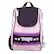 Front Large. Three - Picnic Stripe Backpack in Purple.
