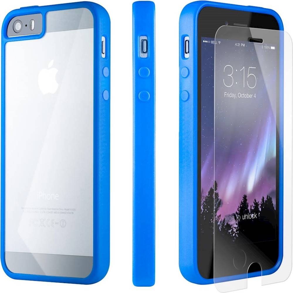 Alt View 14. SaharaCase - Classic Case with Glass Screen Protector for Apple® iPhone® 5, 5s and SE (1st generation) - Blue.