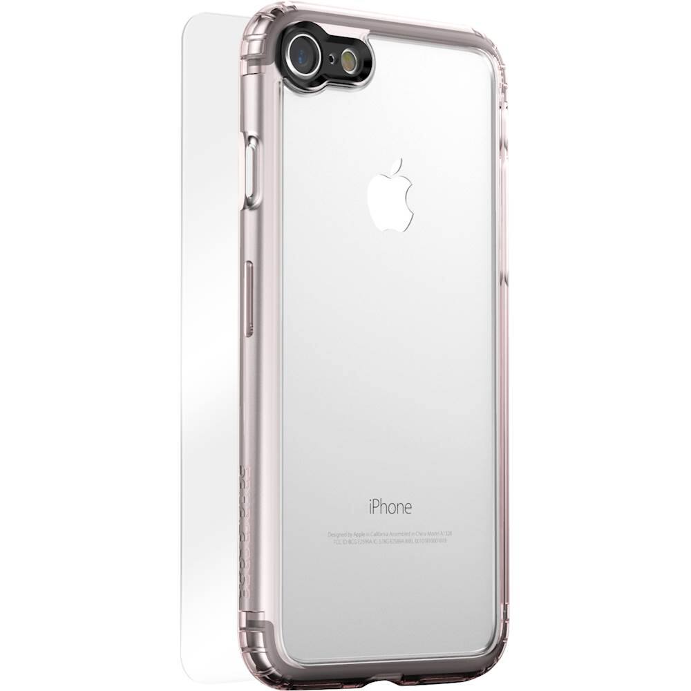 clear case with glass screen protector for apple iphone 7 and apple iphone 8 - rose gold clear case with glass screen protector for apple iphone 7 and apple iphone 8 - rose gold