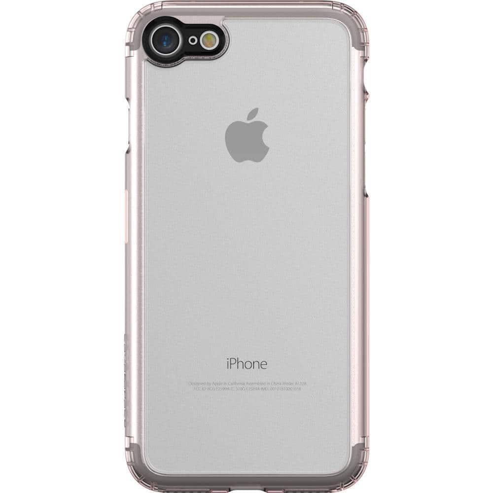 clear case with glass screen protector for apple iphone 7 and apple iphone 8 - rose gold