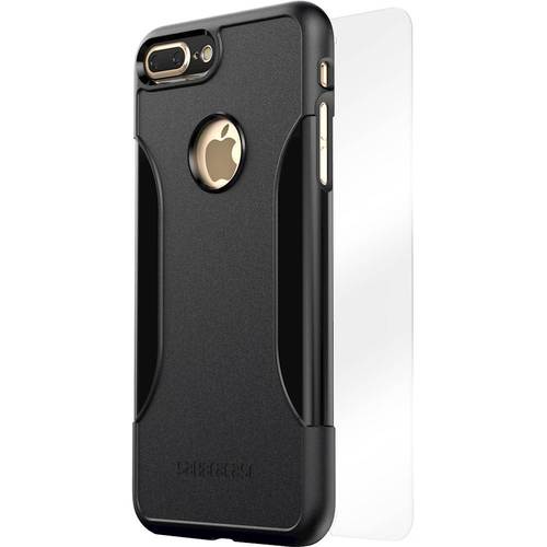 SaharaCase - Classic Case with Glass Screen Protector for Apple® iPhone® 7 Plus and Apple® iPhone® 8 Plus - Black